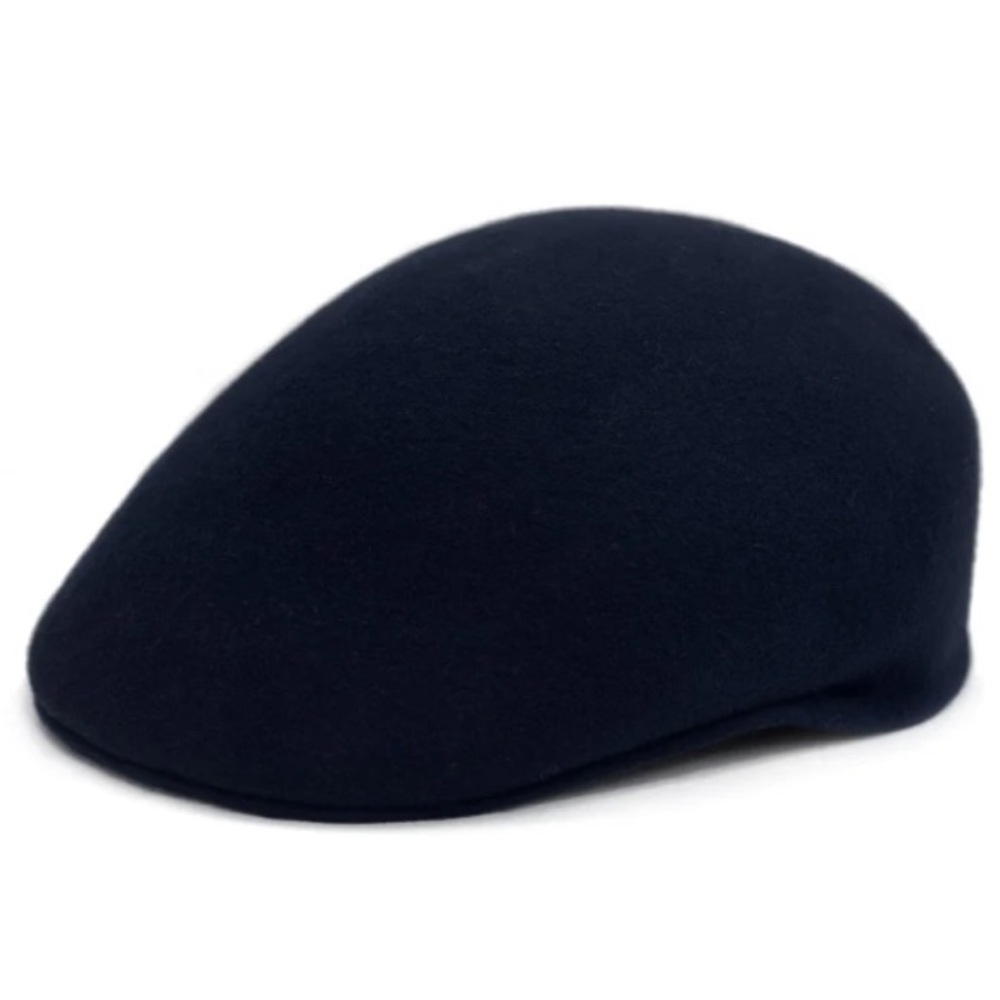 Classic Premium Wool English Newsboy Cap in Navy Blue